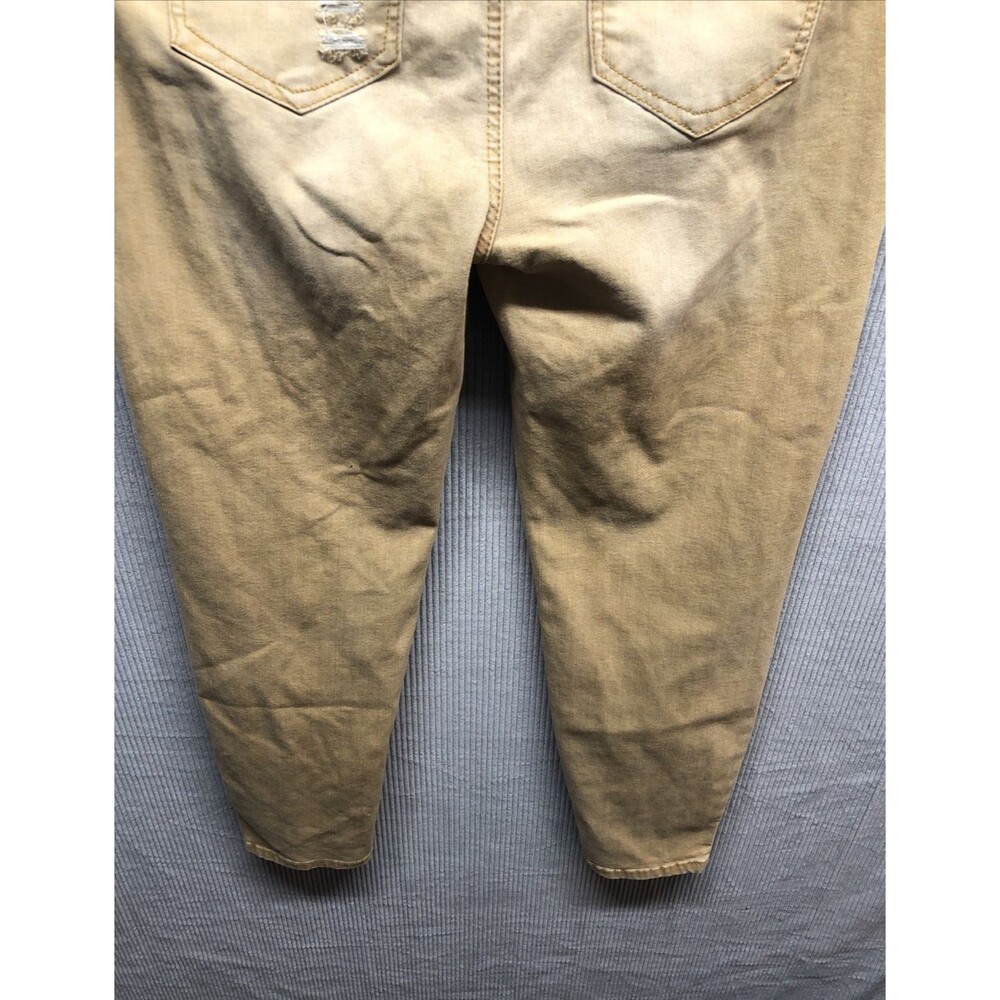 Celebrity Pink Skinny Jeans Size 15/32 Yellow Tan Factory Destroyed - Picture 16 of 16